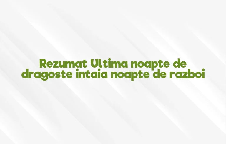 Rezumat Ultima noapte de dragoste intaia noapte de razboi
