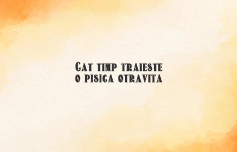 cat timp traieste o pisica otravita