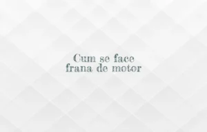 cum se face frana de motor